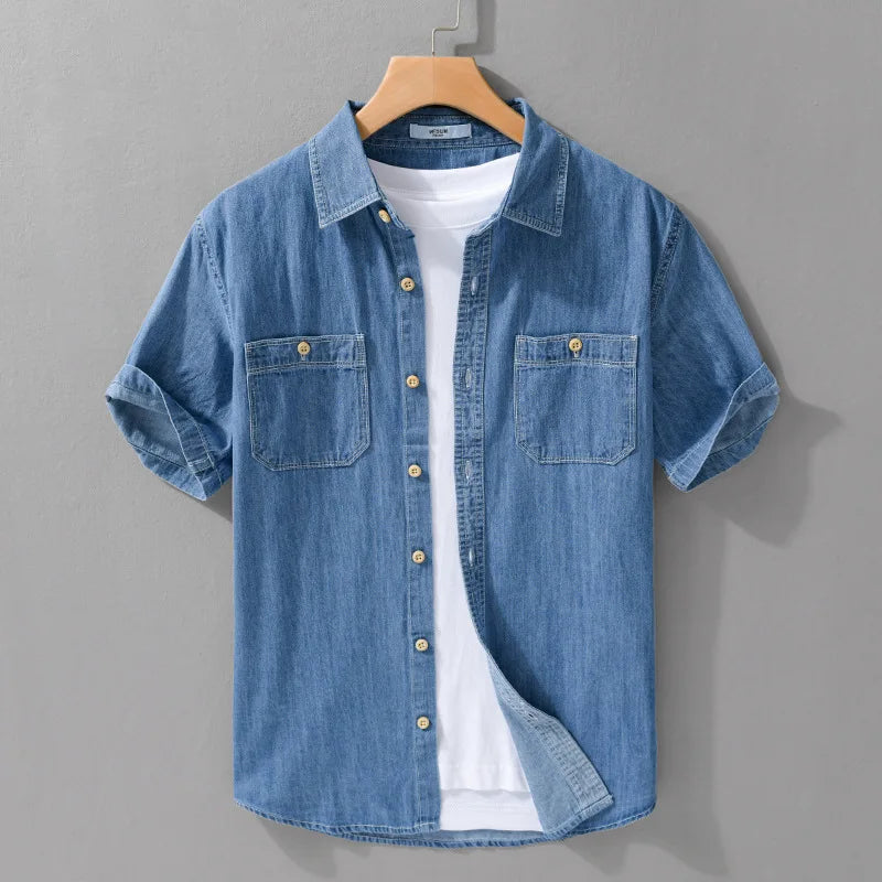 Relaxed Fit Lightweight Denim Shirt - OutfitLondon