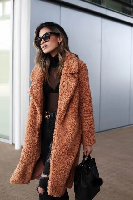 Cozy Women's Fleece Teddy Jacket, Long Length