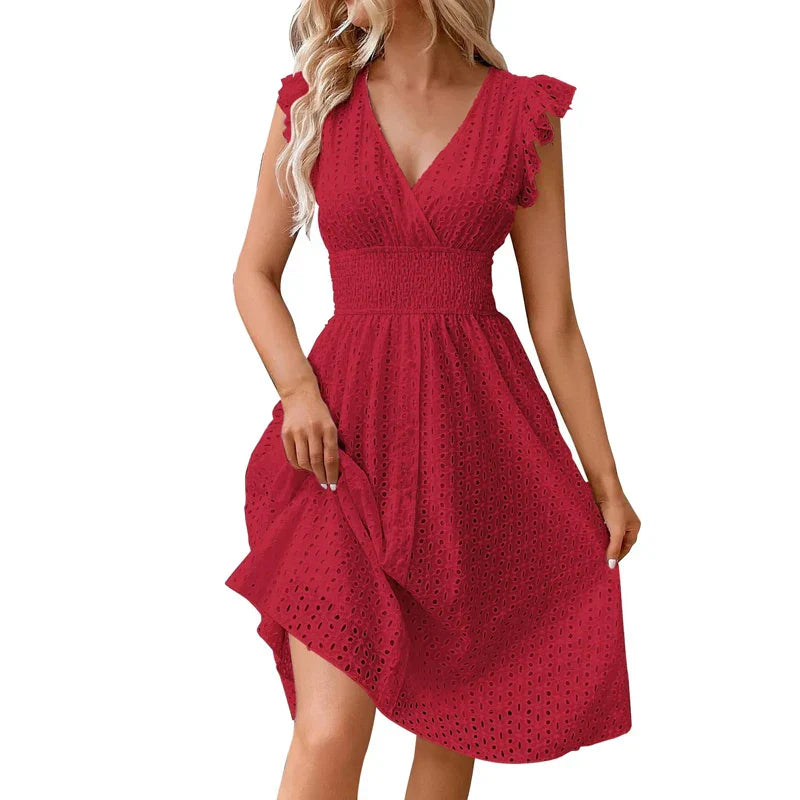 Beautiful Floral Deep V Neck Sundress