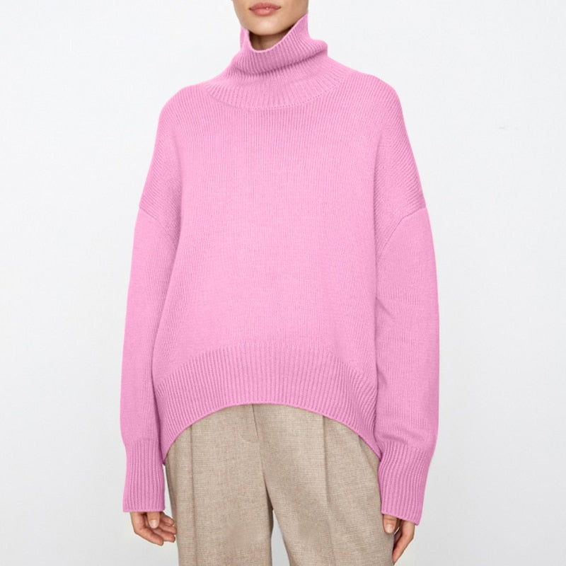 Soft Chunky Cold Weather Turtleneck Sweater