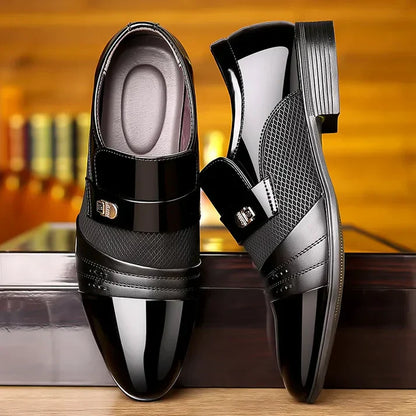 Comfortable Black Leather Dress Shoes for Men