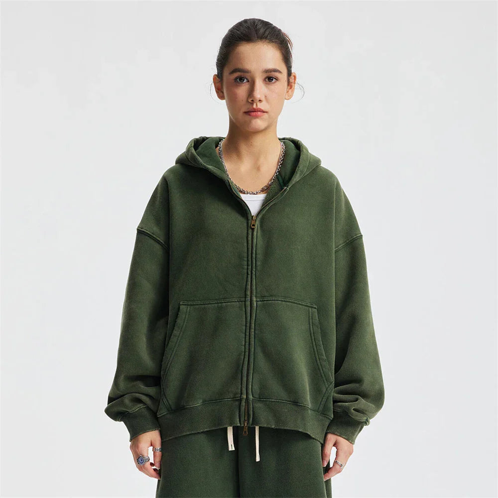 Cozy Fleece Zipper Hoodie Jacket