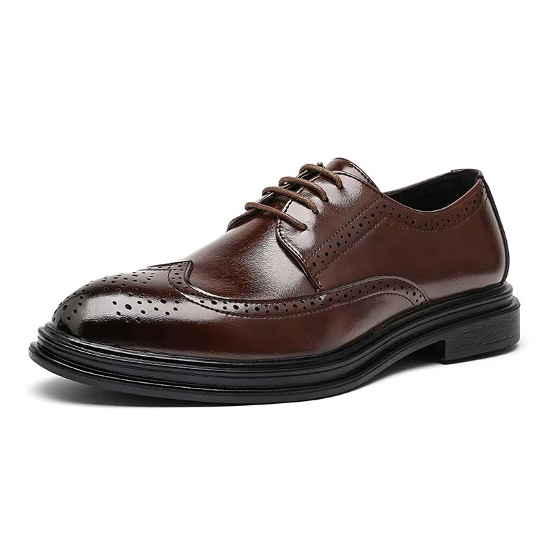 Timeless Brown Leather Dress Shoes for Men - OutfitLondon