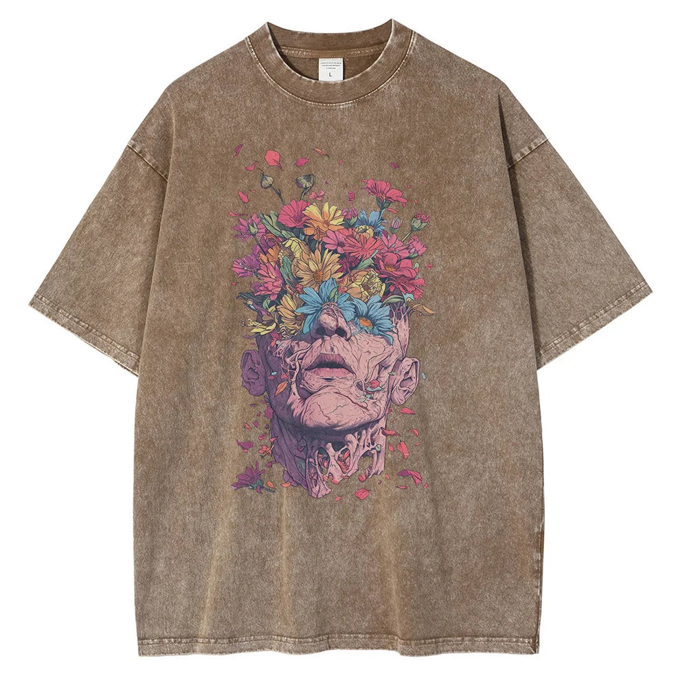 Titan Bloom Graphic T Shirt Cotton Oversized Breathable