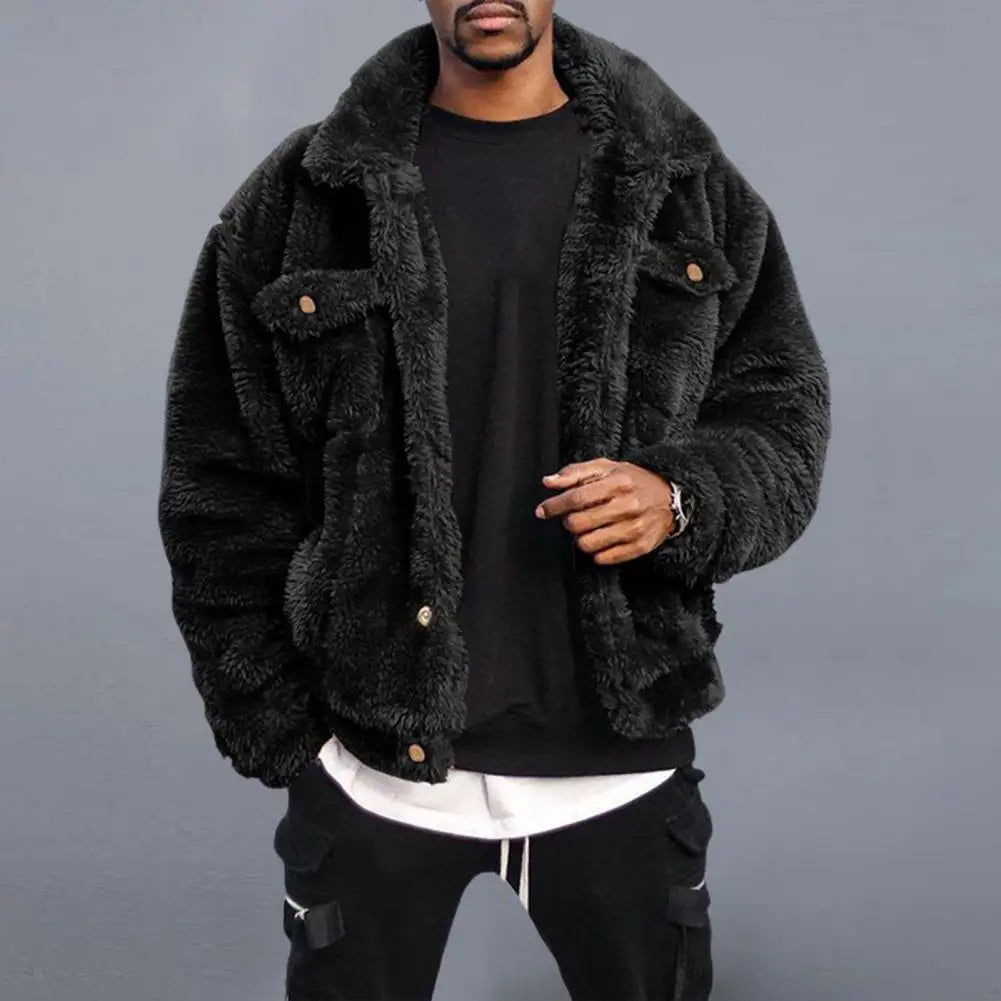 Luxurious Suede Men's Jacket - Warm Winter Coat
