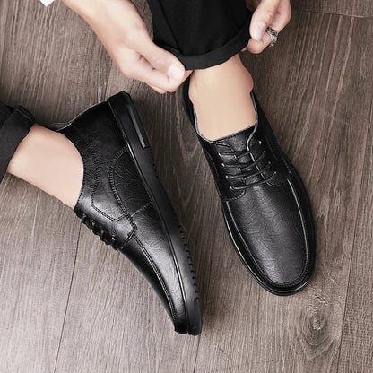 Brown Real Leather Oxford Shoes