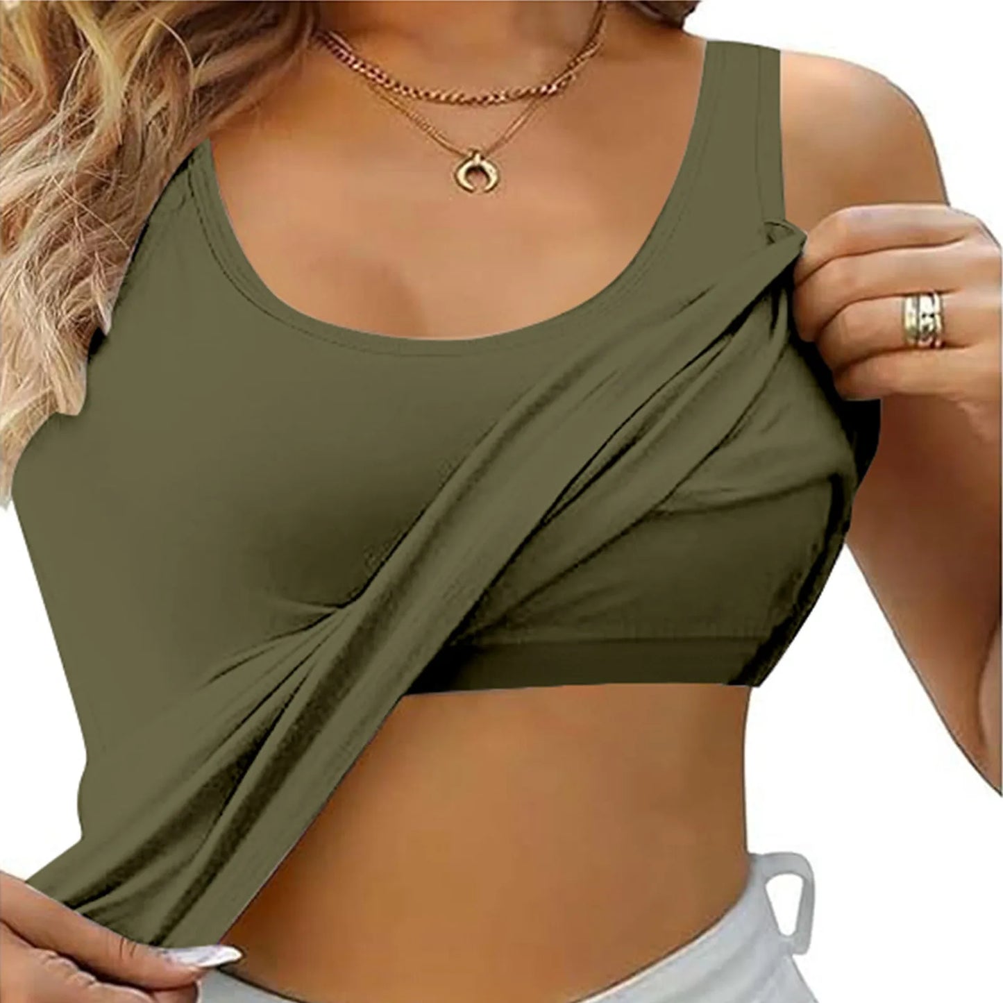Soft Supportive Women's Tank Top with Built-In Bra