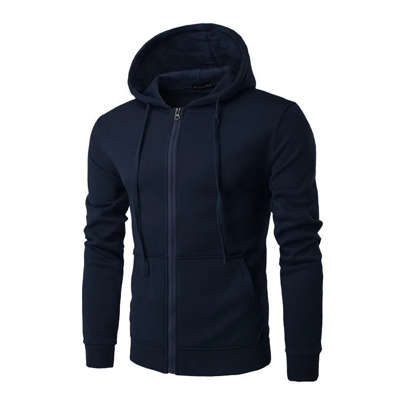 Men's Sporty Fitted Zip Up Hoodie