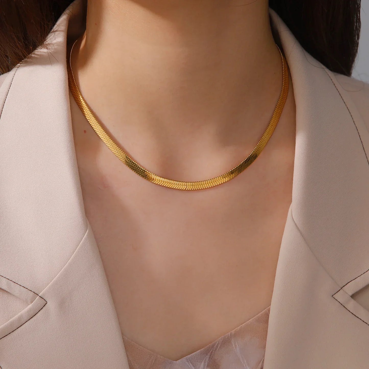 Elegant Sterling Silver Snake Chain Necklace