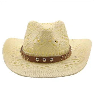 Classic Western Hat with Earthy Brown Beads