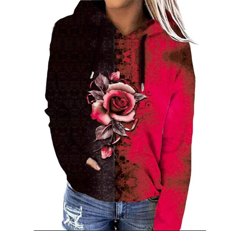 Soft Womens Oversized Flower Sweatshirt