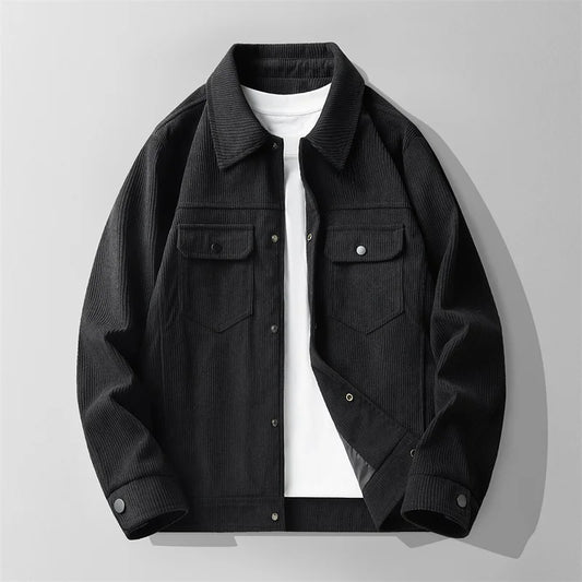 Men's Vintage Corduroy Jacket Classic Button Front - OutfitLondon