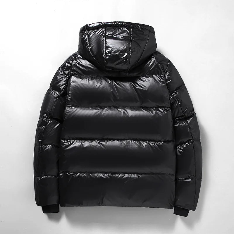 Warm Black Down Filled Hoodie Jacket