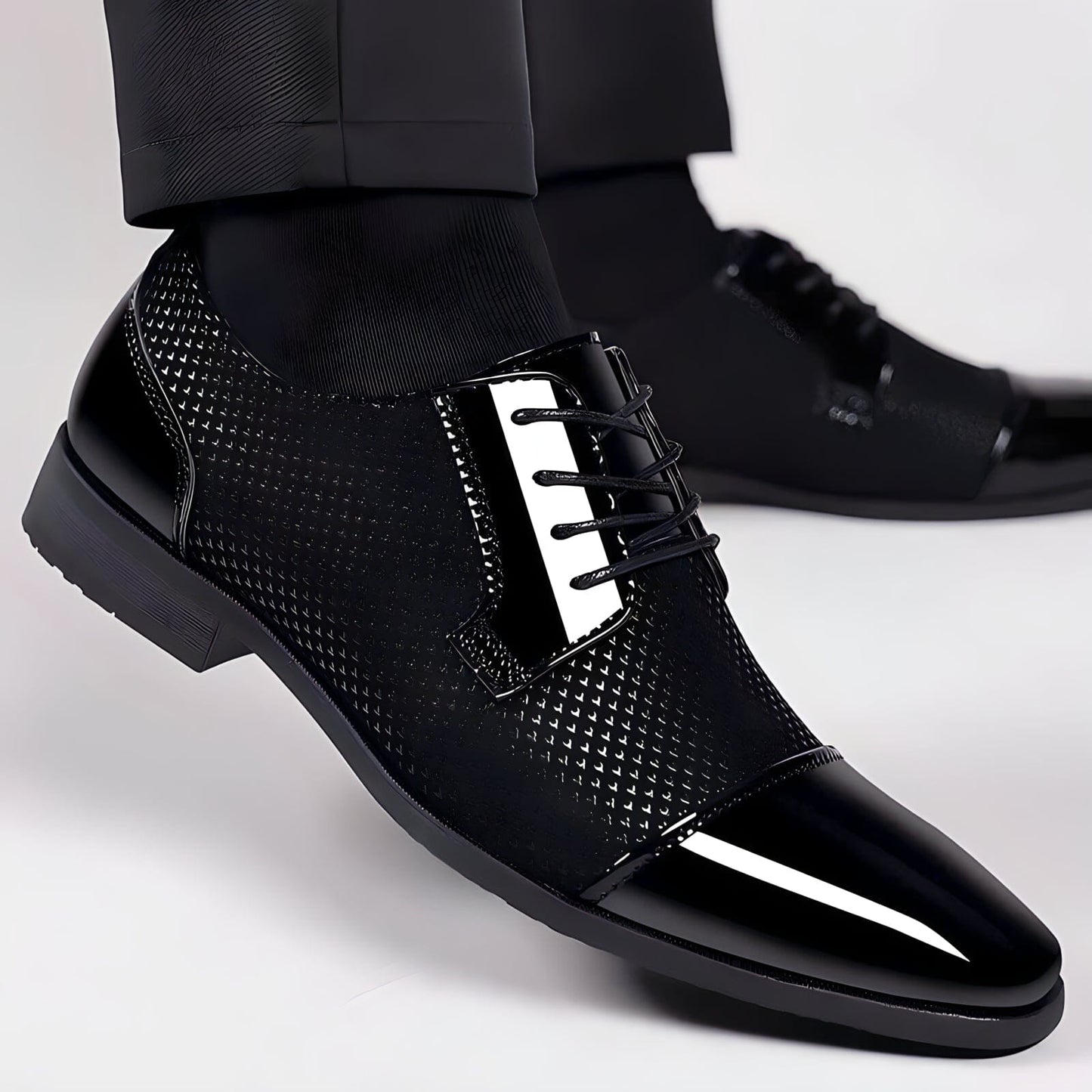 Durable Non-Slip Vegan Leather Men's Shoes - OutfitLondon