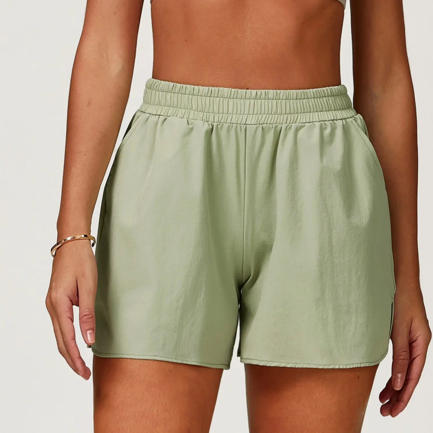 Fitness High Waist Yoga Running Shorts