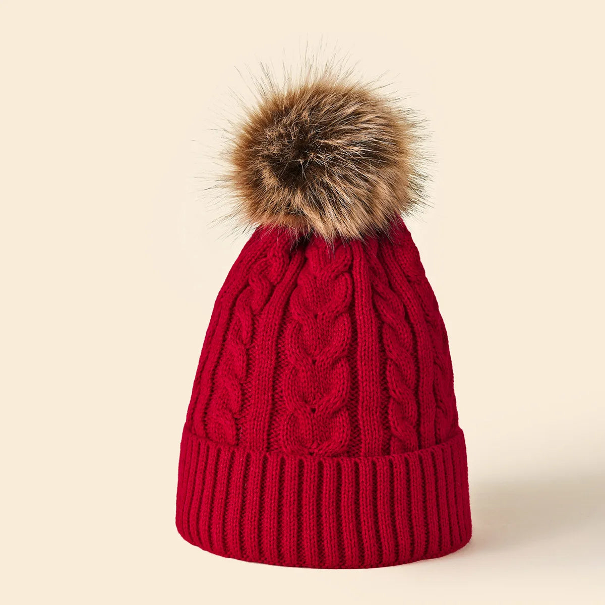 Warm Fuzzy Knit Winter Hat for Ladies