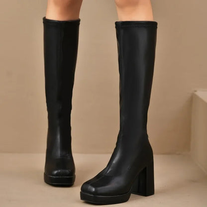 Fashionable Snow Boots with Thick Block Heel