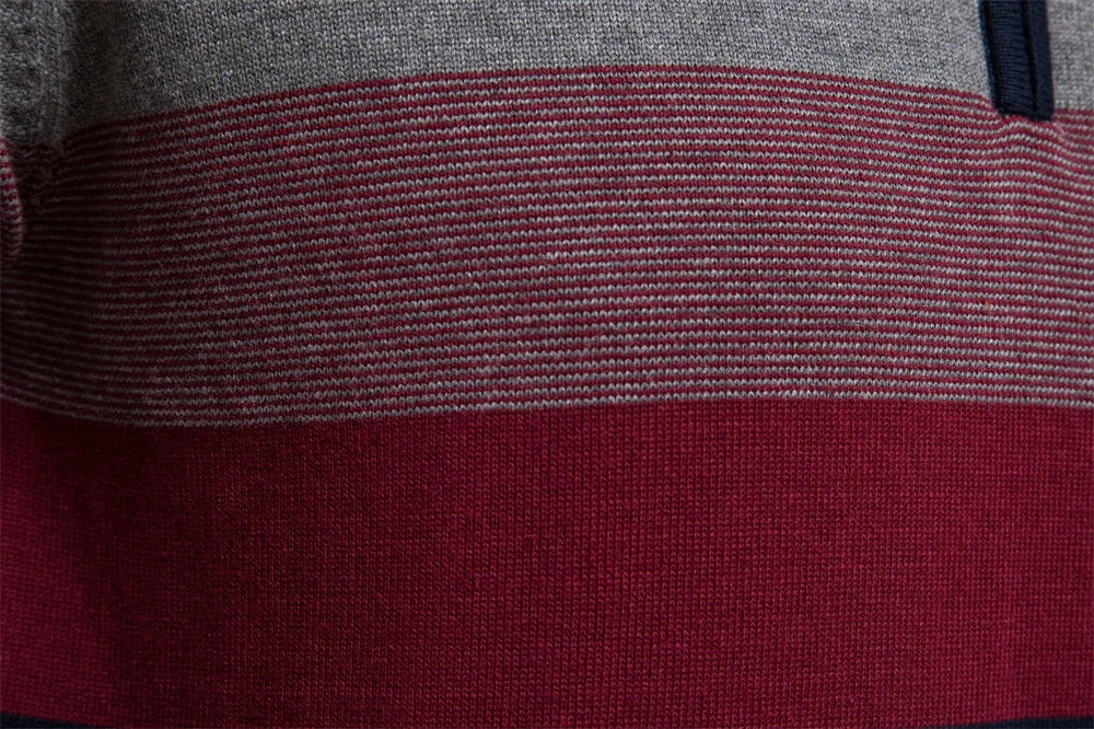 Men's Multicolor Zip Up Knitted Sweater