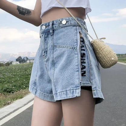 Fashionable Ripped Jeans Mini Shorts for Ladies