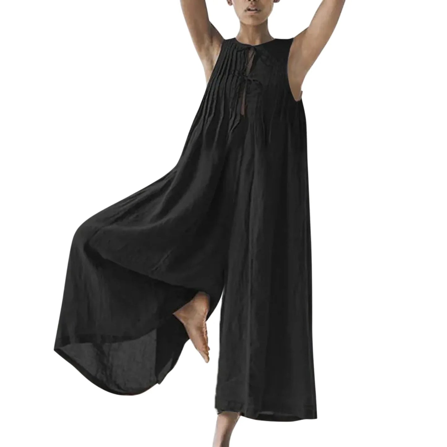 Relaxed Fit Halter Neck Summer Romper Jumpsuit