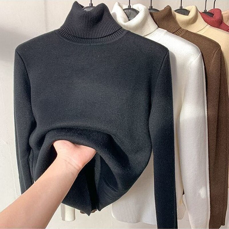Soft Warm Cable Turtleneck Sweater