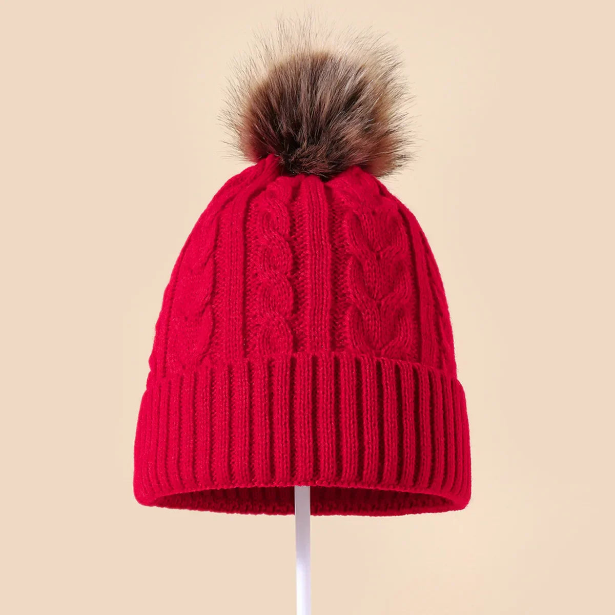 Warm Fuzzy Knit Winter Hat for Ladies