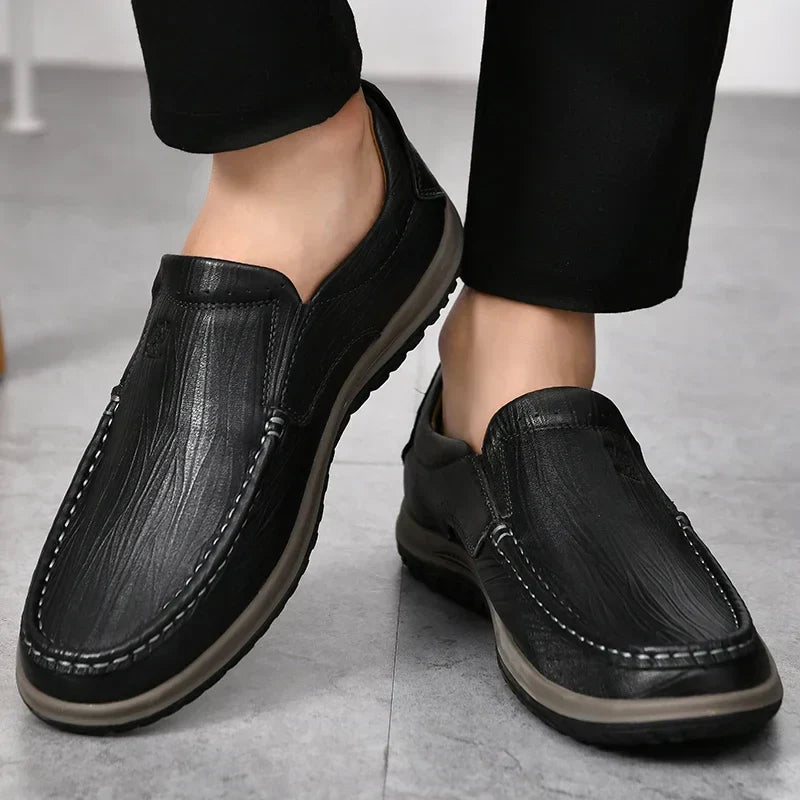 Real Leather Slip On Shoes