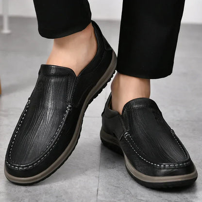 Real Leather Slip On Shoes