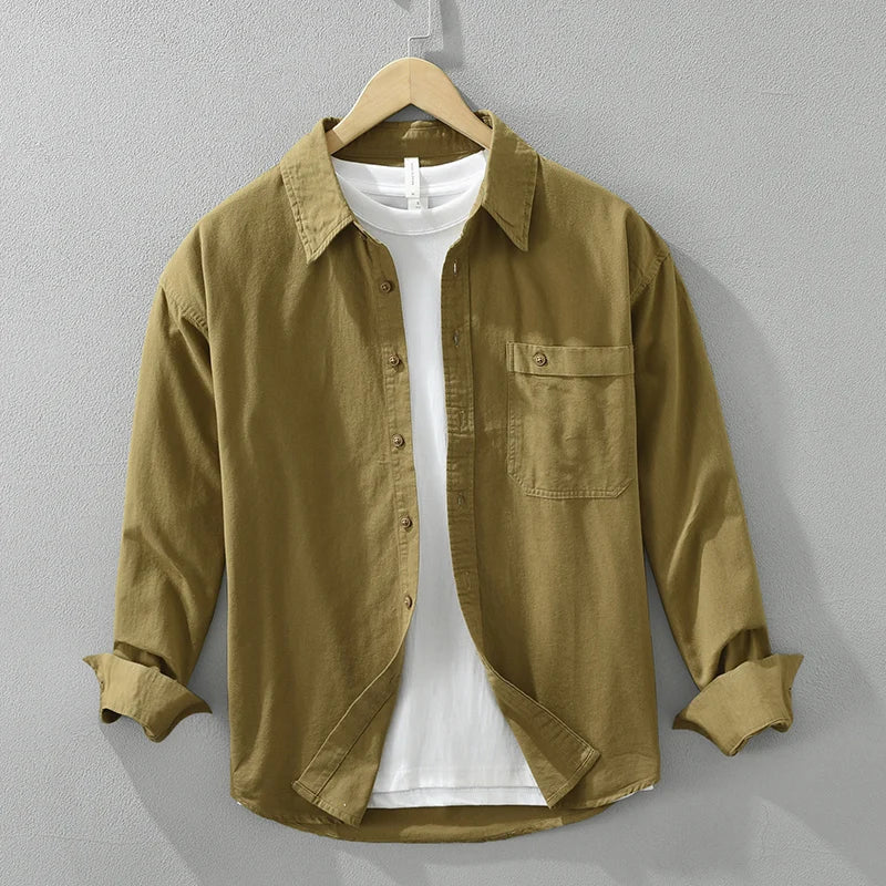 Relaxed Fit Cotton Long Sleeve Shirt