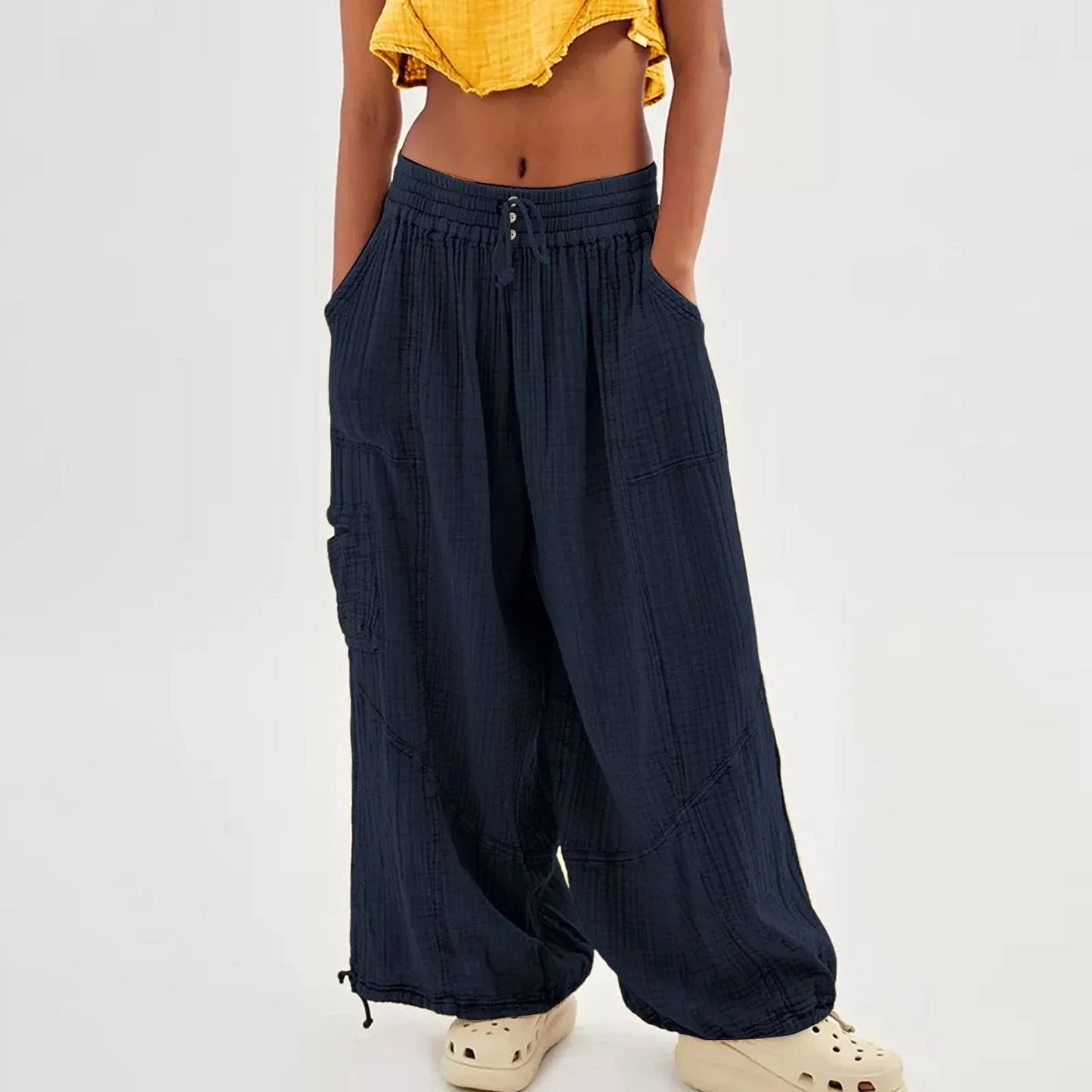 Comfortable Loose Fit Beach Pants with Pockets