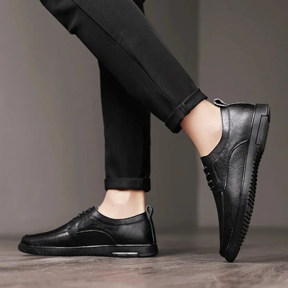 Brown Real Leather Oxford Shoes