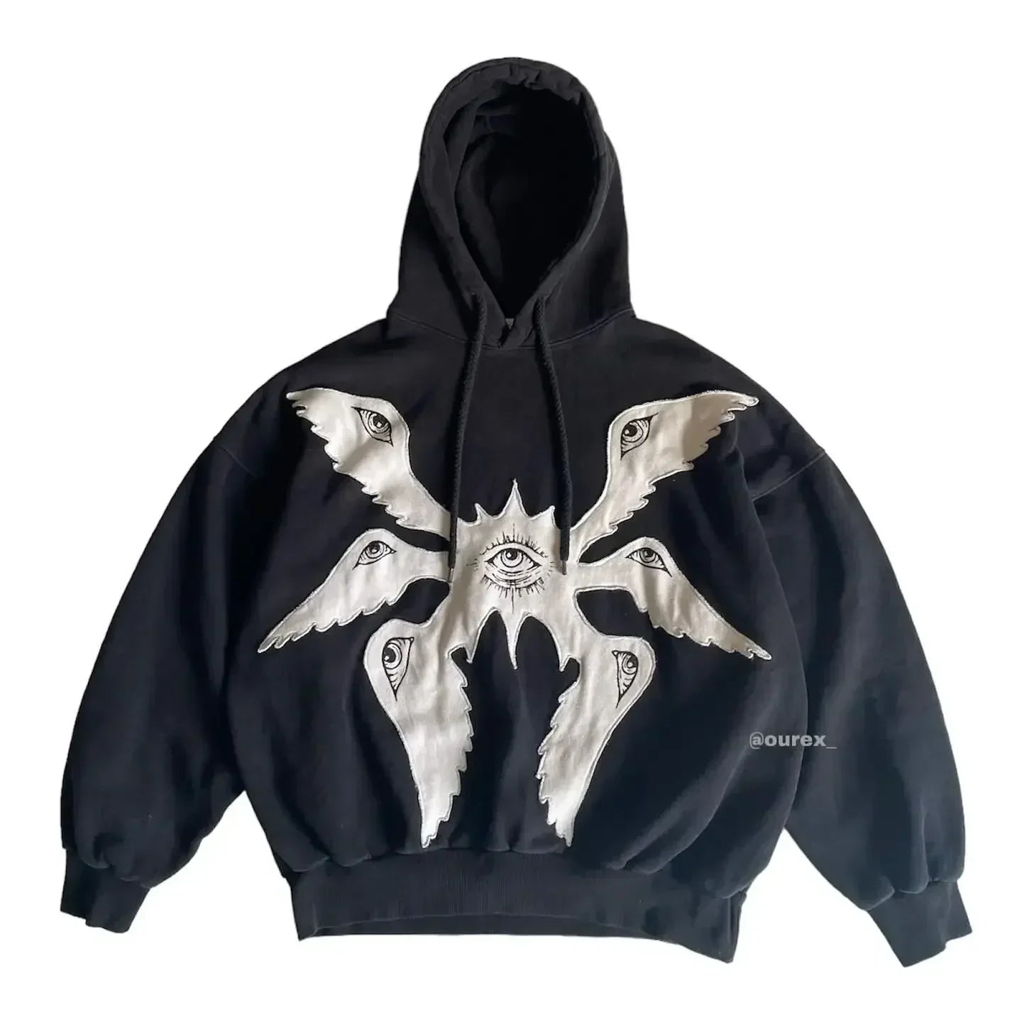 Men's Embroidered Hoodie Cotton Blend Soft Fleece Oversized