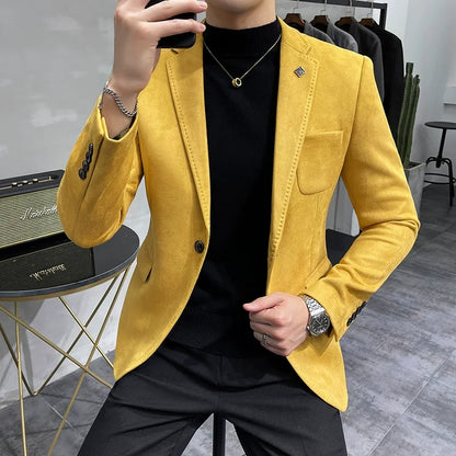 Luxury Leather Fitted Men's Jacket