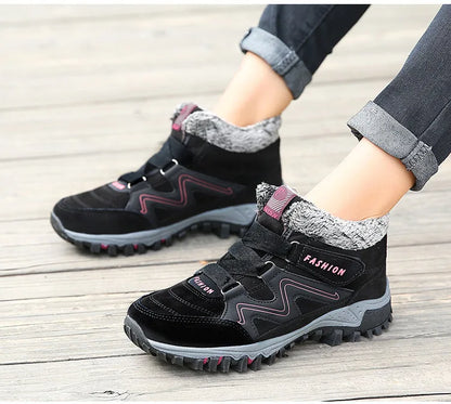 Warm Waterproof Ankle Boots with Fuzzy Lining