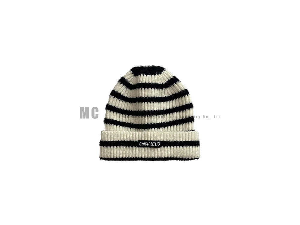 Cozy Fleece Lined Striped Beanie Hat