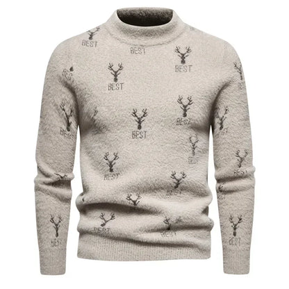 Faux Fur Crew Neck Men's Sweater