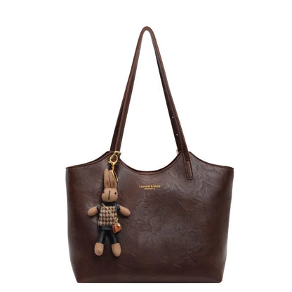 Large Natural Leather Shopping Bag
