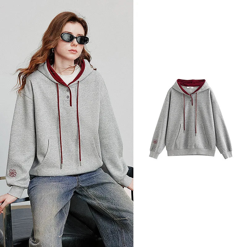Women's Patchwork Hoodie Sweatshirt
