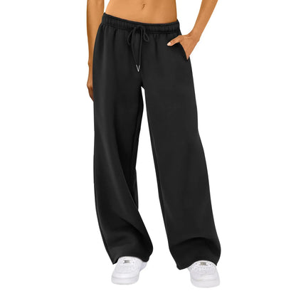 Relaxed Fit Soft Wide Leg Jogger Pants