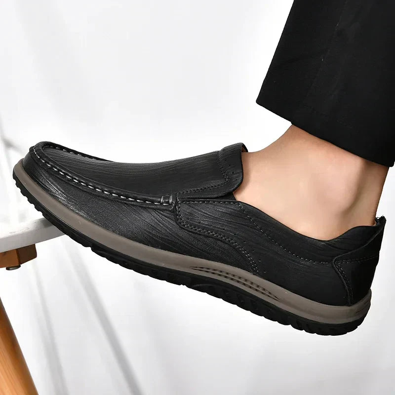 Real Leather Slip On Shoes
