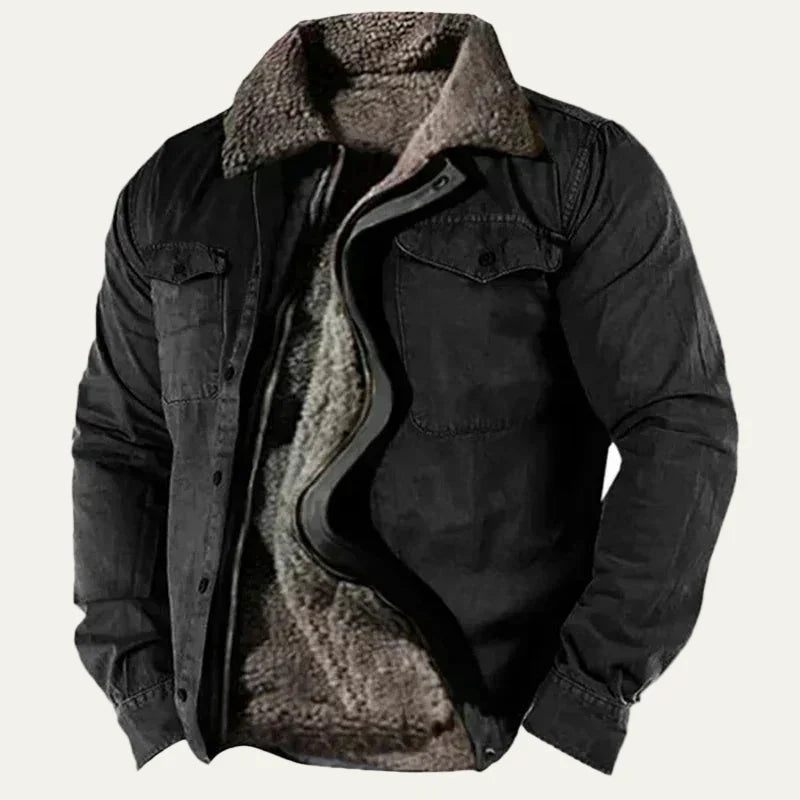 Men's Parka Coat with Synthetic Fur Trim