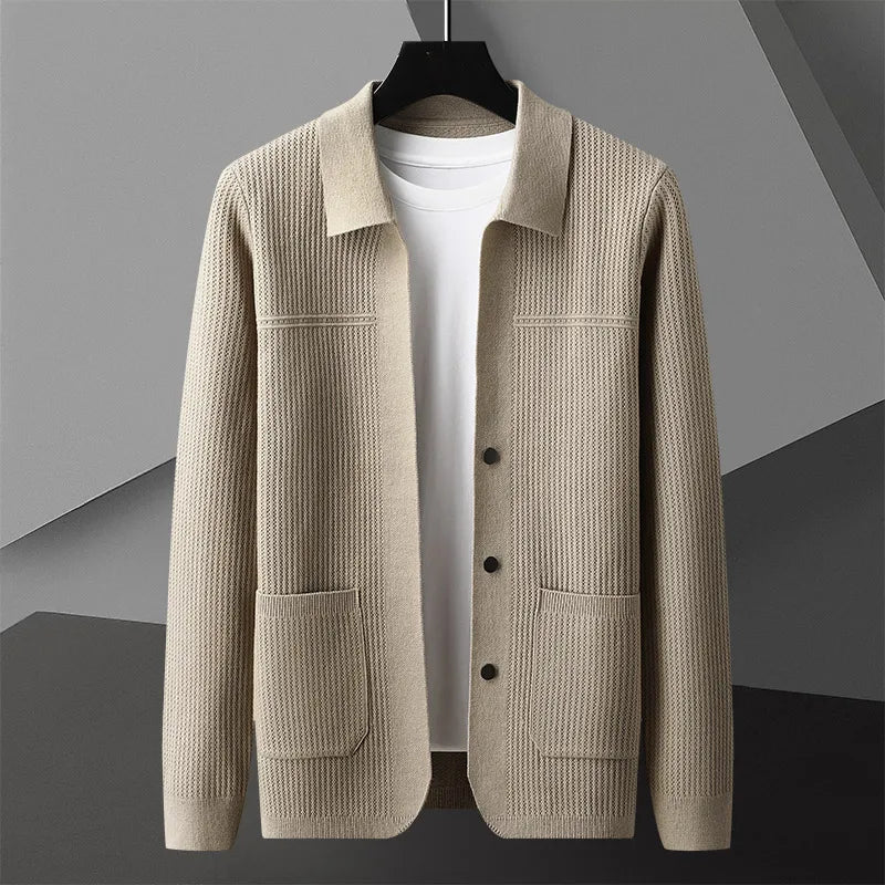 Men's Classic Cardigan Lightweight Knit Deep Pockets