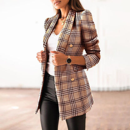Timeless Plaid Blazer for Ladies