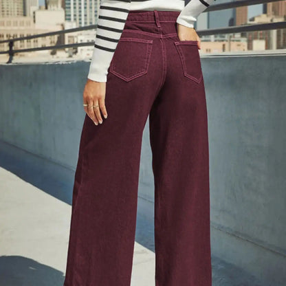Luxurious Dark Wash High Waisted Flare Jeans for Women