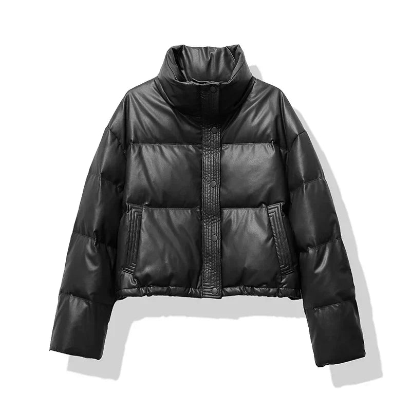 Chic Mini Glossy Down Jacket