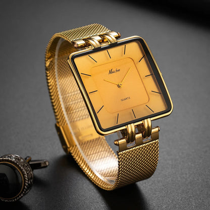 Stylish Mesh Strap Quartz Wristwatch