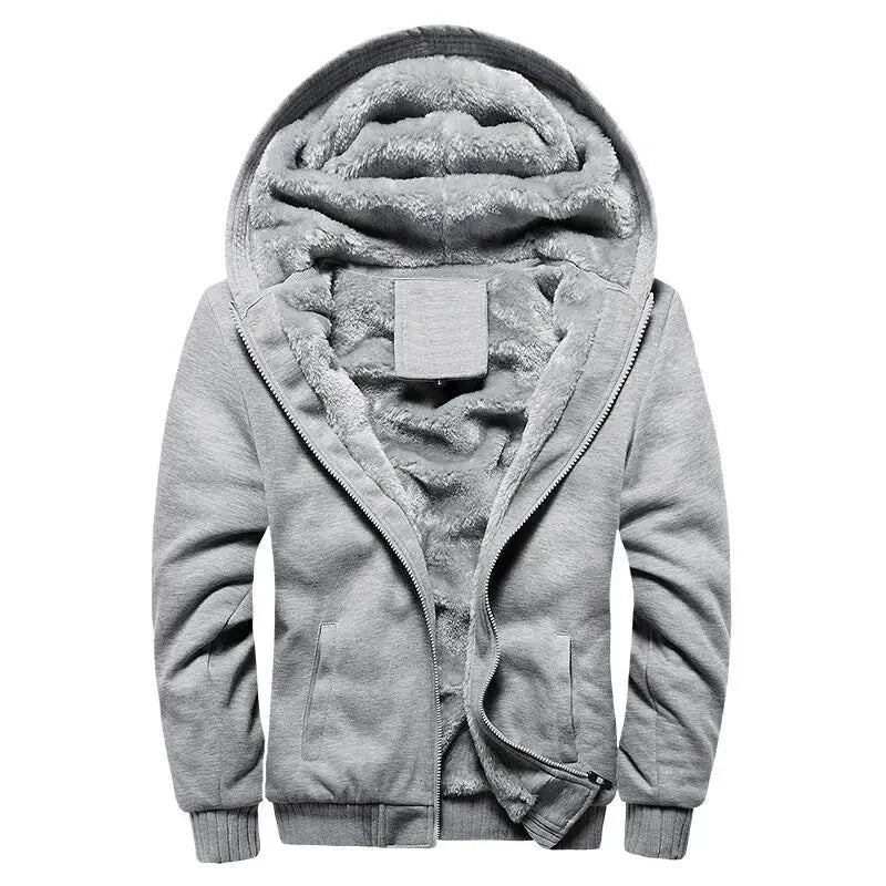 Warm Hooded Quilted Fleece Coat