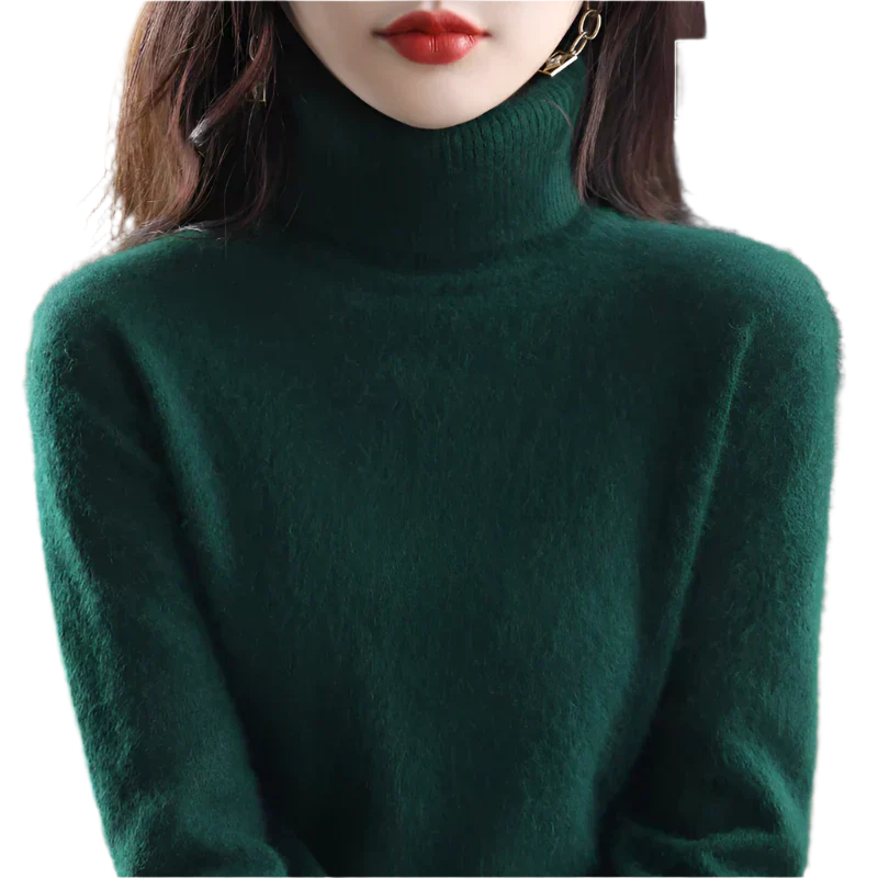 Luxurious Pure Cashmere Lady Turtleneck Jumper