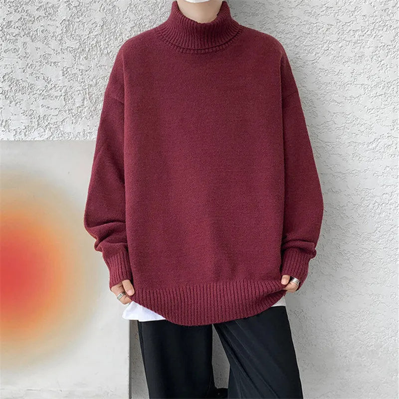Warm Mens Big Crew Neck Winter Sweater