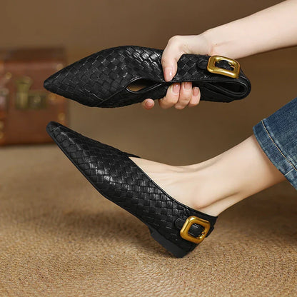 Elegant Genuine Leather Dance Flats